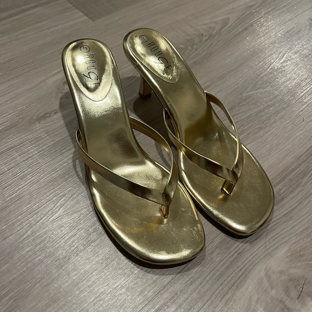 Rouge! Metallic Gold Heeled Sandals